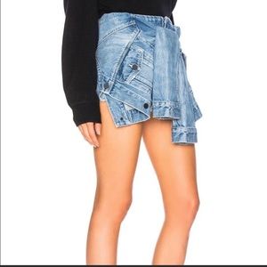 ALEXANDER WANG T Faux Tie-waist Denim Shorts in Vintage light Indigo 26